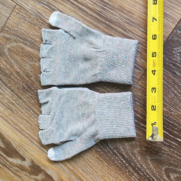 NWOT Confetti SO Fingerless Gloves Mittens Gray Neon Pink Blue Lime Green Purple - Picture 3 of 12